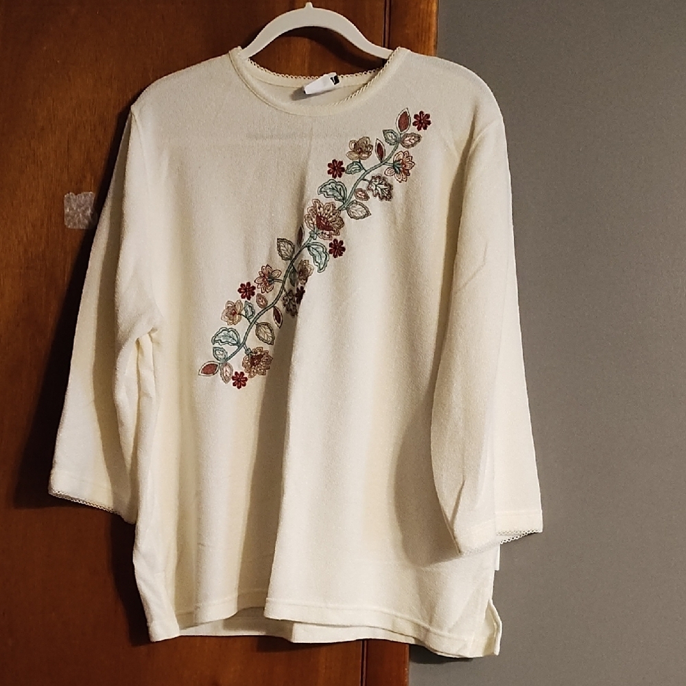 BonWorth Cream Embellished Boxy Sweatshirt